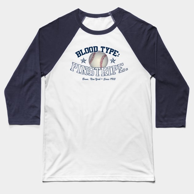 Blood Type: Pinstripe Baseball T-Shirt by PopCultureShirts